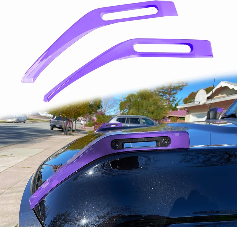 RERPRO Hood Trail Sights Cover Trim for Ford Bronco 2/4 Door 2021 2022 2023 2024 2025 Accessories Engine Hood Hinge Covers Hood Side Release Handle Decoration Stickers Accessory, 1 Pair Purple - Image 1